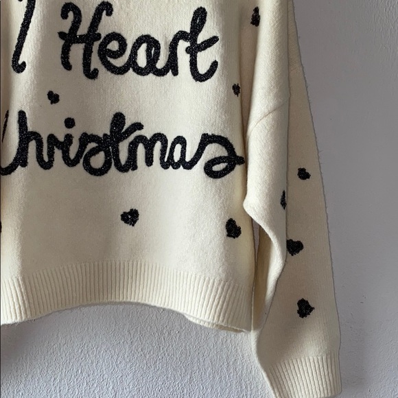 Topshop Sweaters | Topshop I Heart Christmas Polka Dot Hearts Sweater | Poshmark